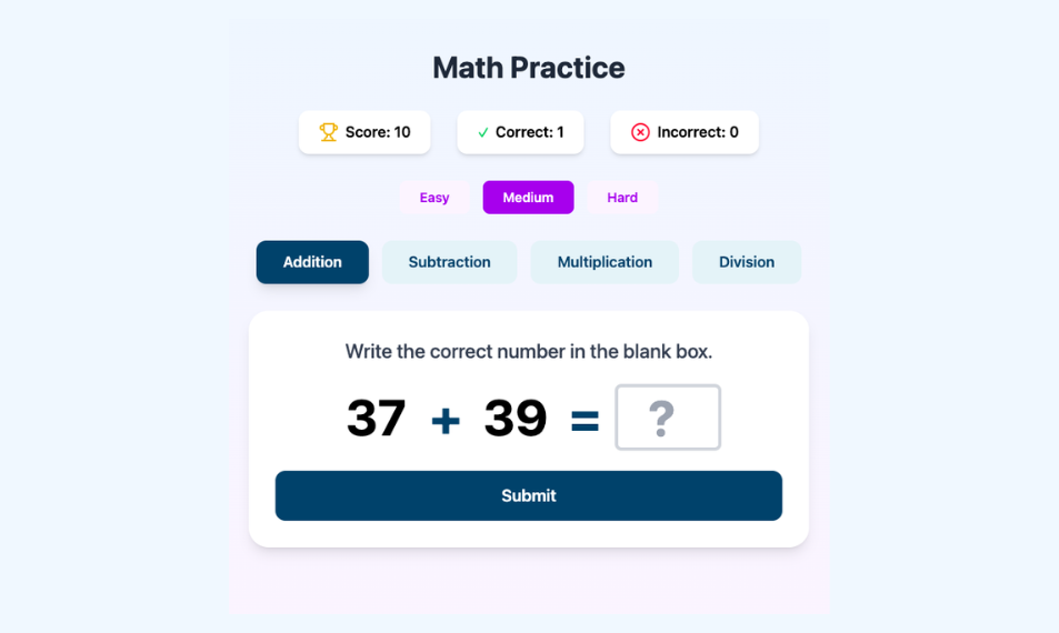 Screenshot of the web-based interactions project